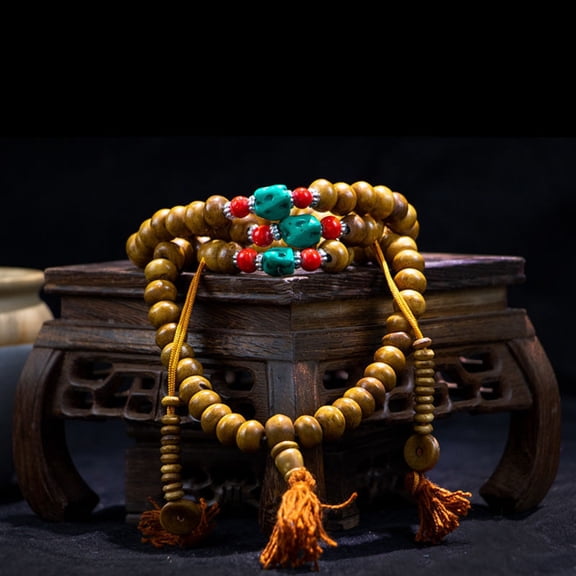 Natural Bead Bracelet Meditation Jewelry Handmade Prayer Beads 10mm Adjustable