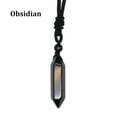 thumbnail image 1 of Natural Bead Crystal Double Point Hexagonal Cone Wand Pendant Necklace Chakra, 1 of 5