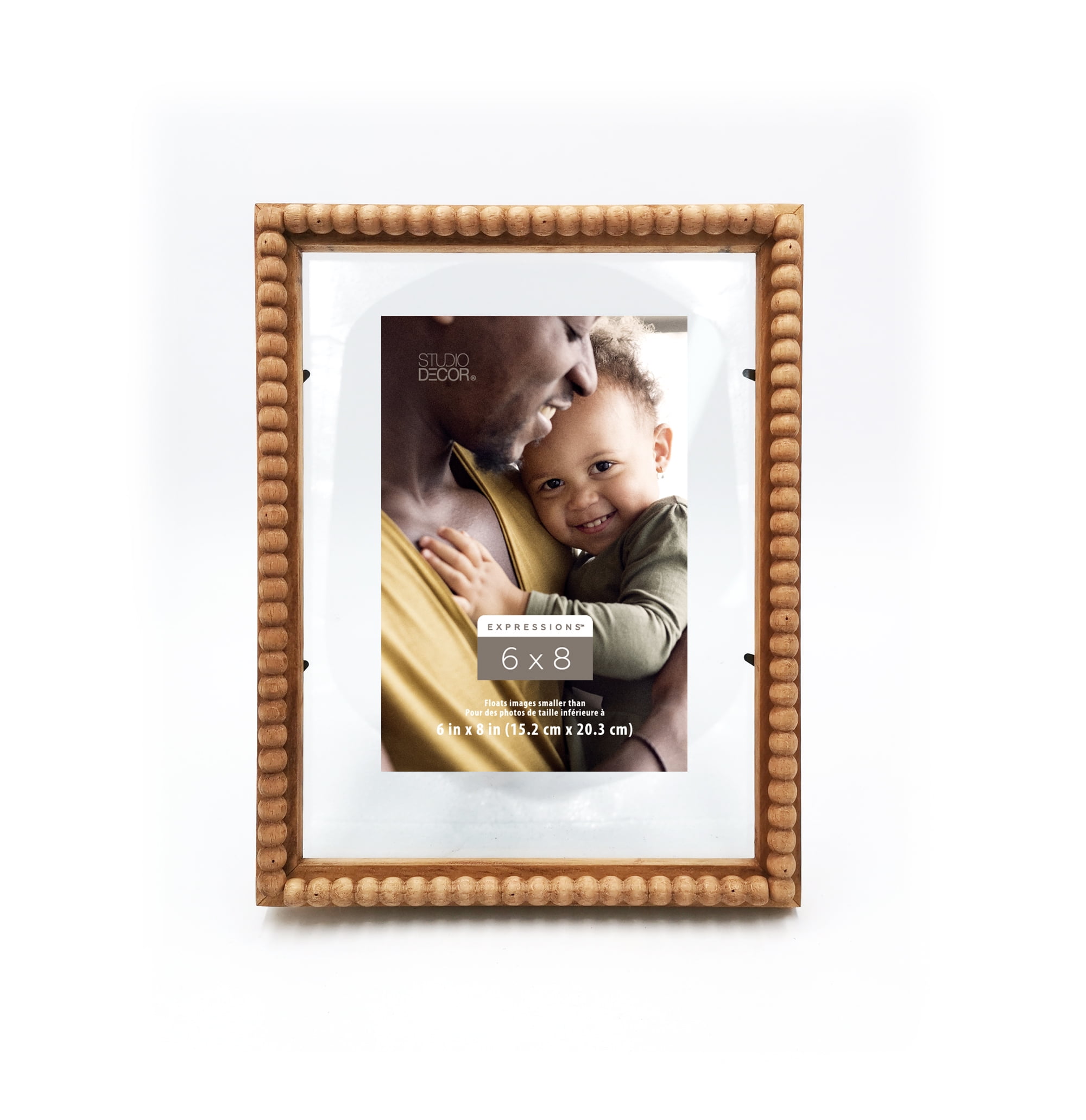 Natural Beaded 6" x 8" Wood Float Frame