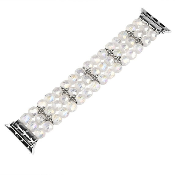 Natural Beaded Bracelet Compatible with Apple Watch Band 38mm 40mm 41mm, Natural Stone Beaded Elastic Stretchy Replacement Band for Ultra SE Series 10 9 8 7 6 5 4 3 2 1