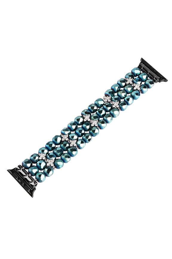 Natural Beaded Bracelet Compatible with Apple Watch Band 38mm 40mm 41mm, Natural Stone Beaded Elastic Stretchy Replacement Band for Ultra SE Series 10 9 8 7 6 5 4 3 2 1