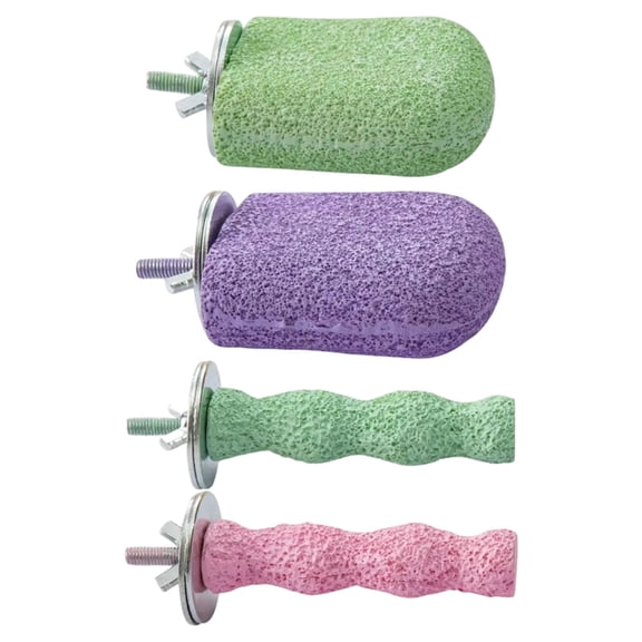 Natural Beak Trimming Bird Perches Set Of 4 Durable Resin Cage Toy For Parrots Small Pet
