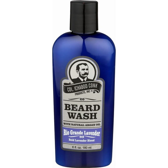 Col. Conk Natural Beard Wash for Men, Beard Wash with Argan Oil, Rio Grande Lavender, 6 fl oz