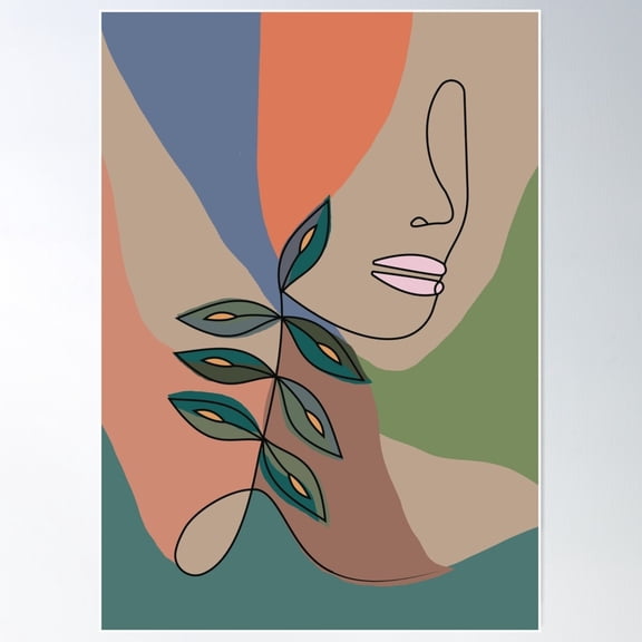 Natural Beauty One Line Art #2 Poster Wall Art, Modern Wall Decor For Living Room Bedroom, 8x12 UNFRAMED