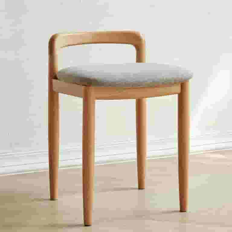 Natural Beech Wood Make-up Stool,Vanity Stool Vanity Chair with