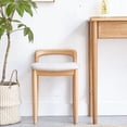 thumbnail image 1 of Natural Beech Wood Vanity Stool Chair Dinning Chair, Modern Upholstered Desk Chair Side Chair with Low Back and Wood Conical Legs for Living Room, Dressing Room, Bedroom, Home, Office, Kitchen, 1 of 9