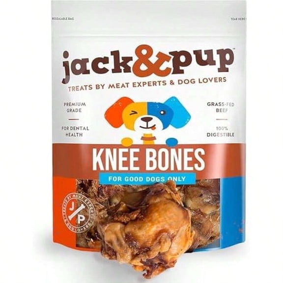 Natural Beef Knee Bones For Dogs, Premium Grass-Fed, 2 Count Pack