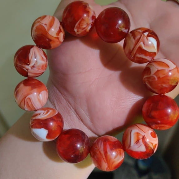 Natural Beeswax 20mm Adjustable Bracelet Handmade Beaded Jewelry Healing Crystal Gift Skin-Friendly