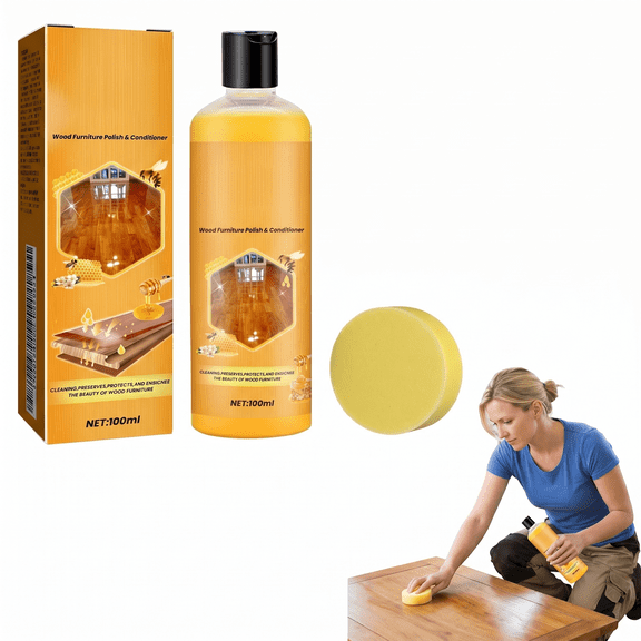 Natural Beeswax Furniture Polish & Wood Polish Spray, Restores & Protects Multipurpose Bee Wax Cleaner Feed N Wax for Wood Furniture, Cabinets, Hardwood Floors, Tables & Wooden Crafts (1)
