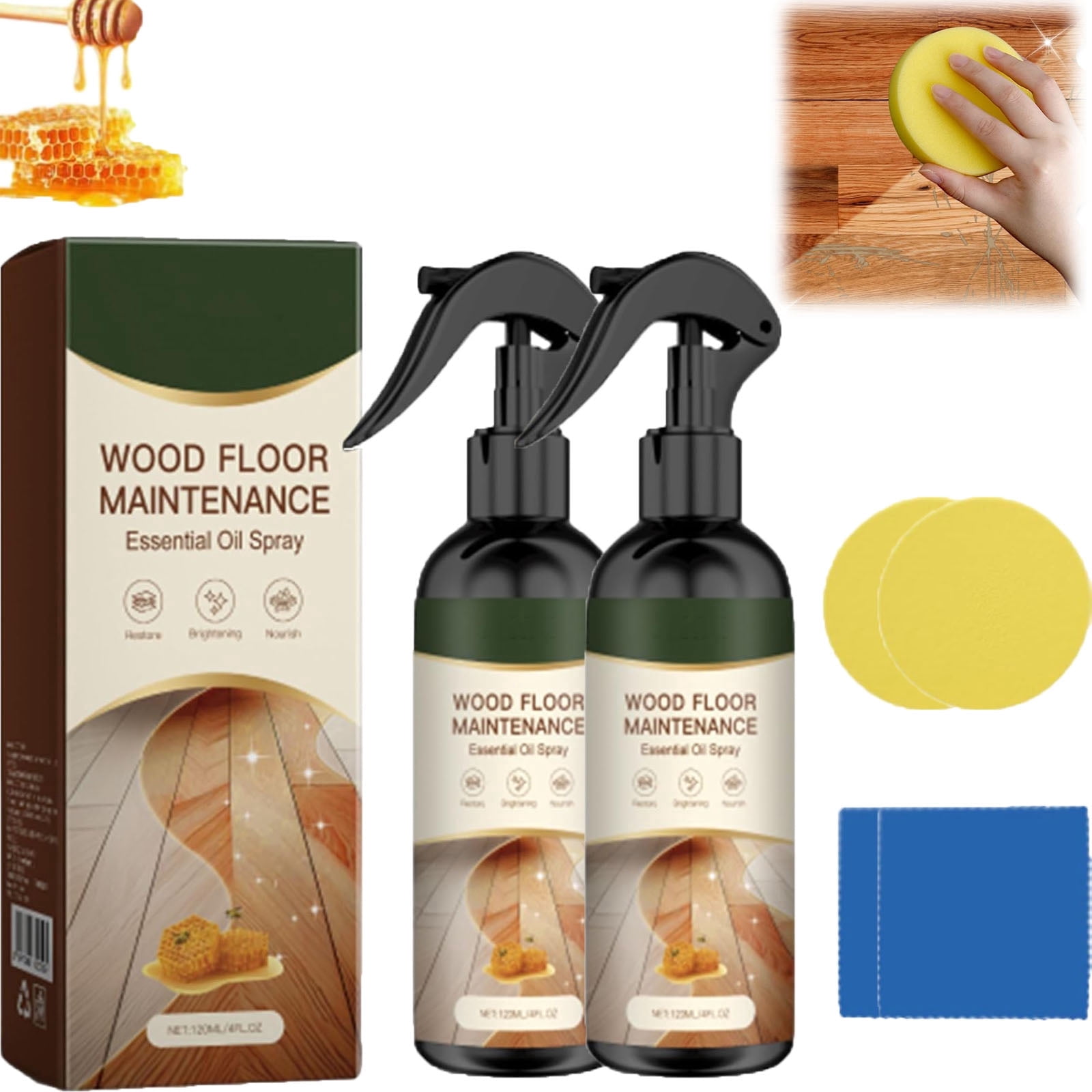 Natural  Wood Floor Maintenance Renewal Spray,  furniture polish, Wood Floor Restorer Fills Scratches, Shines and Protects Flooring, Quick Shine Restorer