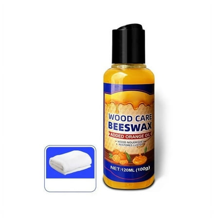 Natural Beeswax Wood Polish And Maintenance Cream For Furniture Restoration Nourishing Wax For All Wood Types 120Ml Bottle Easy Application 0.28 Lb