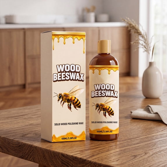 Natural Beeswax Wood Polish,Daily Care and Polishing Agent for Furniture, Cabinets, Floors and All Wooden Surfaces,3.38 fl oz