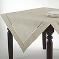 thumbnail image 1 of Natural Beige, Classic Tuscany Hemstitch Design 90 Inch Square Tablecloth, 1 of 2