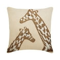 thumbnail image 1 of Natural Beige European Sham&nbsp;Pillow Covers 26x26 inch (65x65 cm), Linen Euro Size Pillow Shams, Animal Print, Giraffe, Beaded, Art Deco, Modern European Shams - Giraffe Talk, 1 of 9