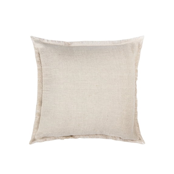 Natural Beige Fringe So Soft Linen Pillows 14x20 Down Alternative Insert