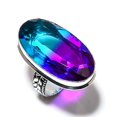 thumbnail image 1 of Natural Bi-Color Tourmaline Gemstone 925 Sterling Silver Gift Ring Size 8, 1 of 2