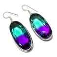 thumbnail image 1 of Natural Bi-Color Tourmaline Gemstone 925 Sterling Silver Jewelry Earring 2.21", 1 of 2