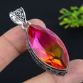 thumbnail image 1 of Natural Bi-Color Tourmaline Gemstone 925 Sterling Silver Pendant 2.29", 1 of 2