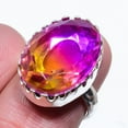 thumbnail image 1 of Natural Bi-Color Tourmaline Gemstone 925 Sterling Silver Ring Size 9, 1 of 2