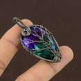 thumbnail image 1 of Natural Bi Color Tourmaline Gemstone Copper Wire Wrap Jewely Pendant 2.2", 1 of 4