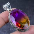 thumbnail image 1 of Natural Bi-Color Tourmaline Handmade 925 Sterling Silver Gift Pendant 2.17", 1 of 2