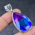 thumbnail image 1 of Natural Bi-Color Tourmaline Handmade 925 Sterling Silver Gift Pendant 2.17", 1 of 2