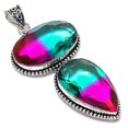 thumbnail image 1 of Natural Bi-Color Tourmaline Handmade 925 Sterling Silver Pendant 3.55", 1 of 2