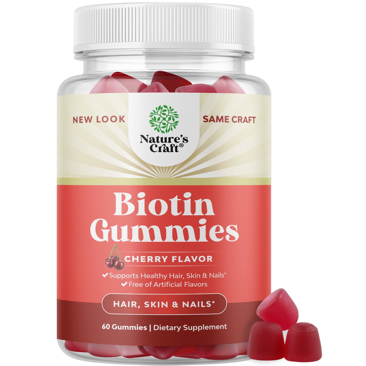 Natural Biotin Gummies for Hair Growth Biotin Vitamins Hair Skin and