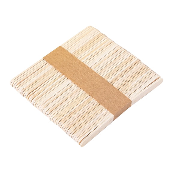 Natural Birch Colored Ice Sticks Handmade DIY Ice Sticks Baked Lollipop Sticks Friendly Additive Bagged Ice Sticks for Kitchen Use 50PCS