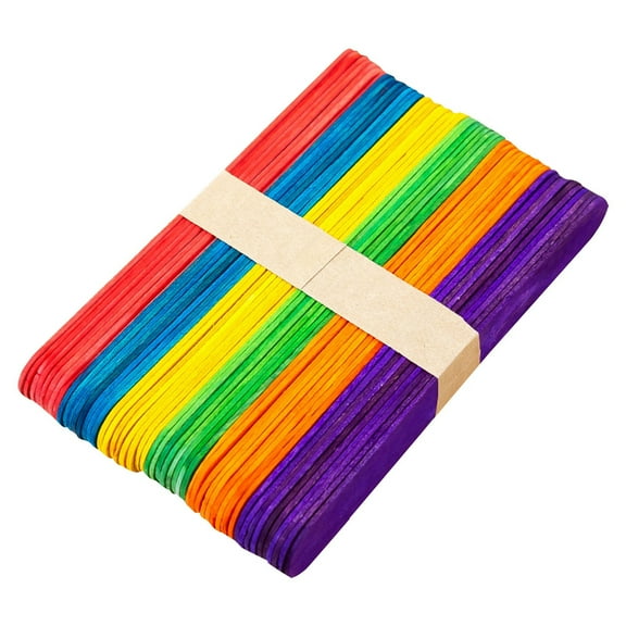 Natural Birch Wooden Handmade DIY Baking Friendly Additive- Craft Sticks for Homemade Ice Lollipop 50PCS