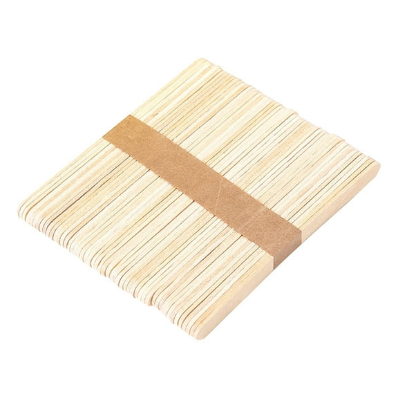 Natural Birch Wooden Ice Sticks for and DIY Baking Projects Food Grade Craft Sticks 50PCS