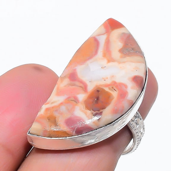 Natural Bird Eye Jasper Gemstone 925 Sterling Silver Jewelry Ring Size 7