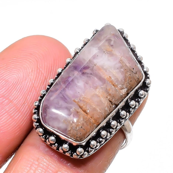 Natural Biwa Pearl Gemstone 925 Sterling Silver Jewelry Ring Size 6.5