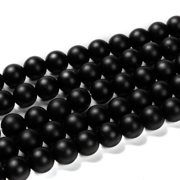Natural Black Agate Beads Strands Grade A Frosted Round Dyed Heated 10mm Hole: 1mm 38pcs/strand 14.5~15 inch
