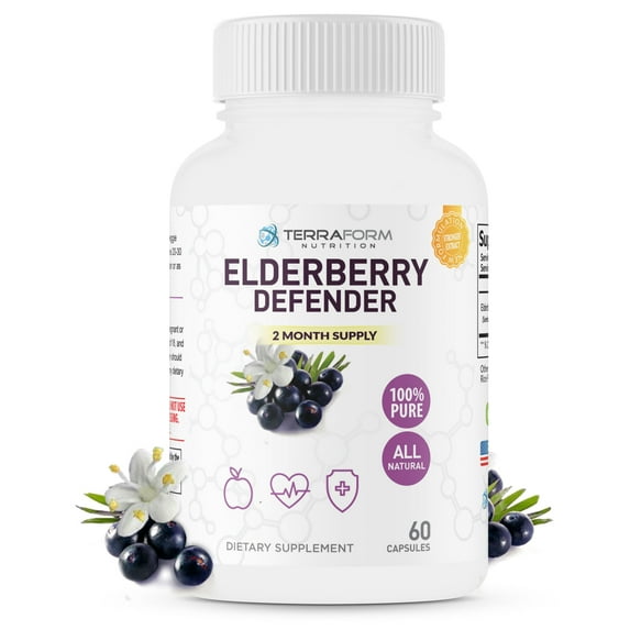 Natural Black Elderberry Supplement – Immunity Defender – Daily Immune Support Supplement – Max Strength