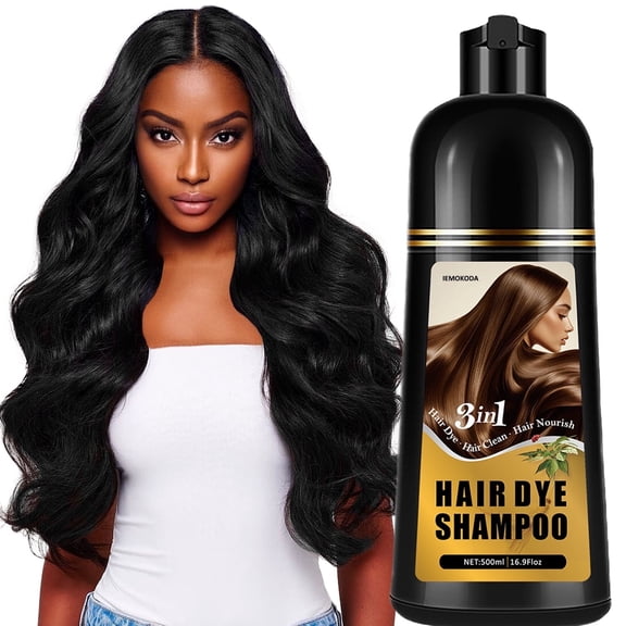 Natural Black Hair Dye Shampoo 3in1,Gray Coverage in Minutes, Instant Hair Color Dye Shampoo For Women Men, Long-lasting Champu Con Tinte Para Canas,Unisex Gentle Formula,16.9 floz