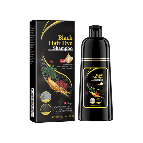 Natural Black Hair Shampoo, Hair Dye Shampoo 3 in 1, Shampoo Para Canas for Men Women, Grey Coverage
