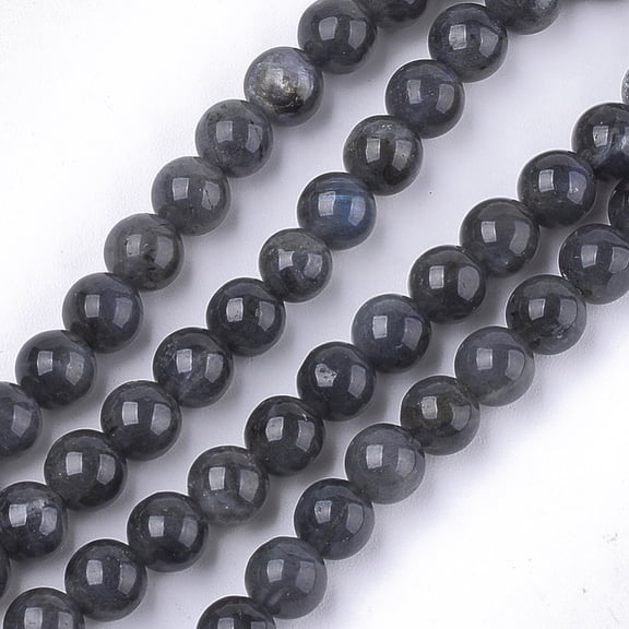 Natural Black Labradorite Beads Strands Grade A Round 6~7mm Hole: 0.8mm 62~65pcs/strand 15.3 inch