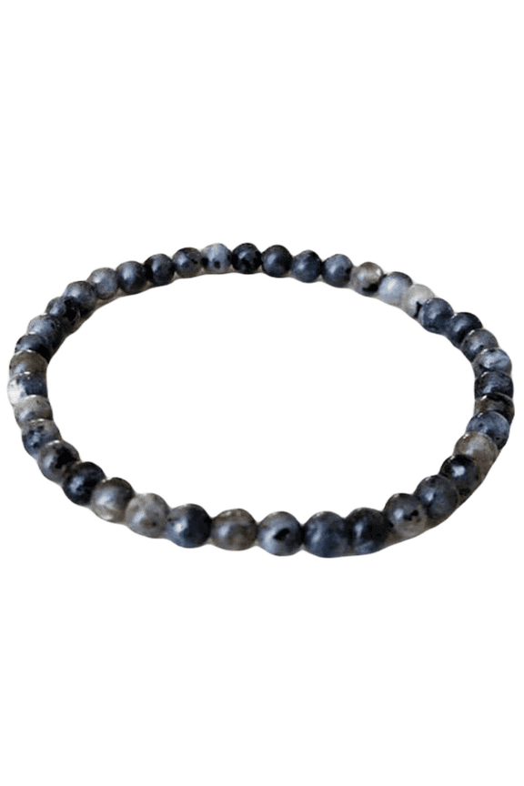 Natural Black Moonstone 6mm Round Shape Smooth Cut Beads Stretchable Bracelet for Men & Women.