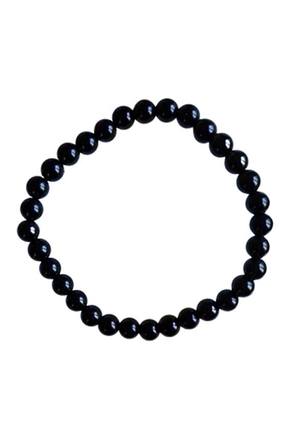 Natural Black Obsidian 6mm Round Shape Smooth Cut Beads Stretchable Bracelet For Men & Women. Unisex Bracelet