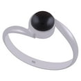 thumbnail image 1 of Natural Black Onyx 6mm Cabochon Round Shape Gemstone in Beautiful Bypass Style Shank Handmade 925 Sterling Solid Silver Ring For Women, 1 of 2