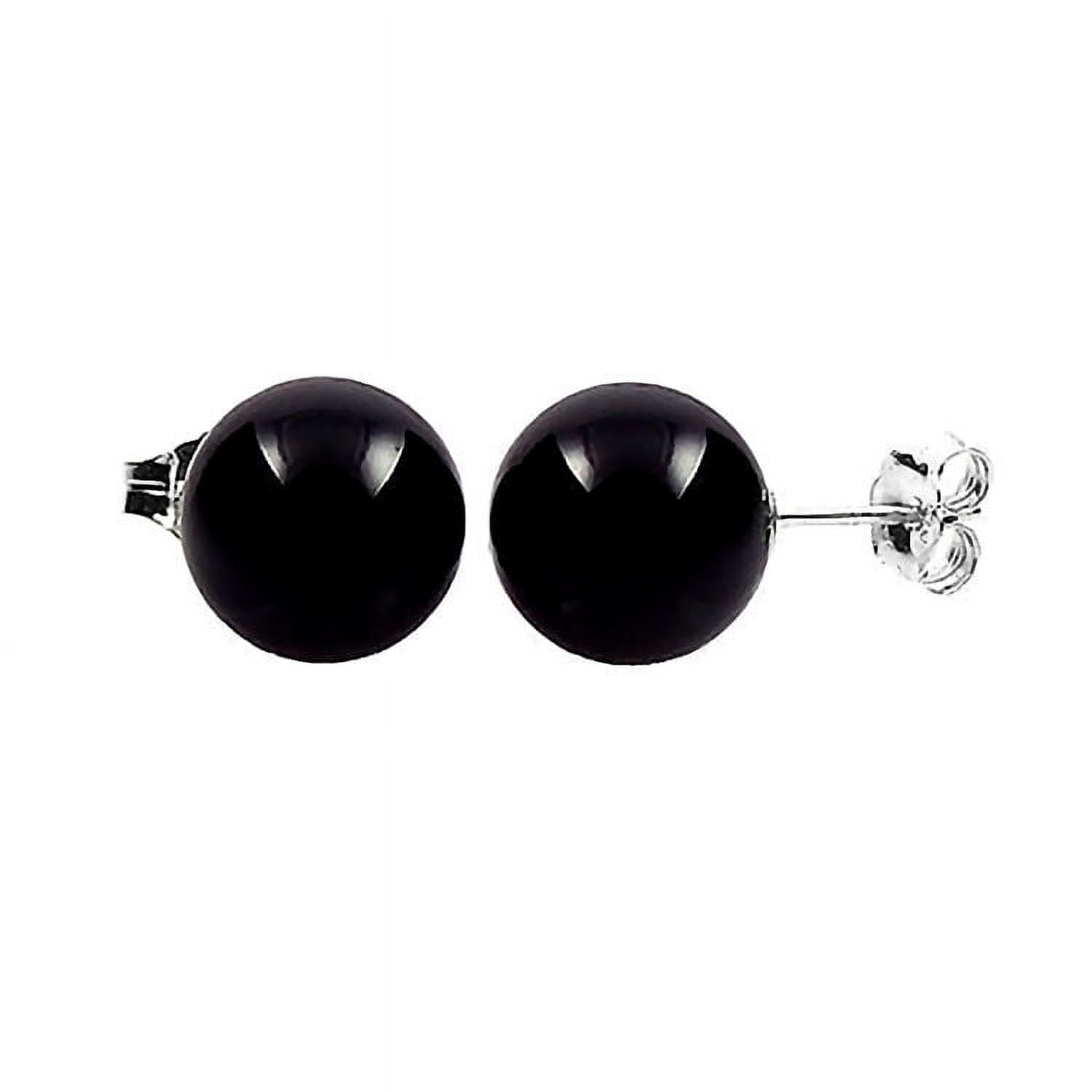 Black onyx ball stud earrings deals