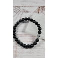 thumbnail image 1 of Natural Black Onyx 8mm Round Shape Smooth Cut Beads Stretchable Bracelet for Men & Women., 1 of 2