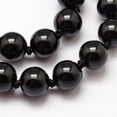 thumbnail image 1 of Natural Dyed & Heated Black Onyx Beads Strands Round 8mm Hole: 1mm about 48pcs/strand 18.1 inch, 1 of 2