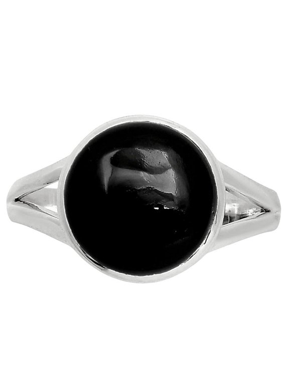 Natural Black Onyx - Brazil 925 Sterling Silver Ring s.9 Jewelry R-1005 SDR249176