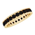 thumbnail image 1 of Rosec Jewels Natural Black Onyx Eternity Band for Women - Channel Set Anniversary Band Ring - AAA Quality - Ready to Gift, 14K Yellow Gold, US 3.50, 1 of 8