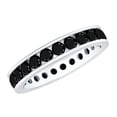 thumbnail image 1 of Rosec Jewels Natural Black Onyx Eternity Band for Women - Channel Set Anniversary Band Ring - AAA Quality - Ready to Gift, 18K White Gold, US 5.50, 1 of 8