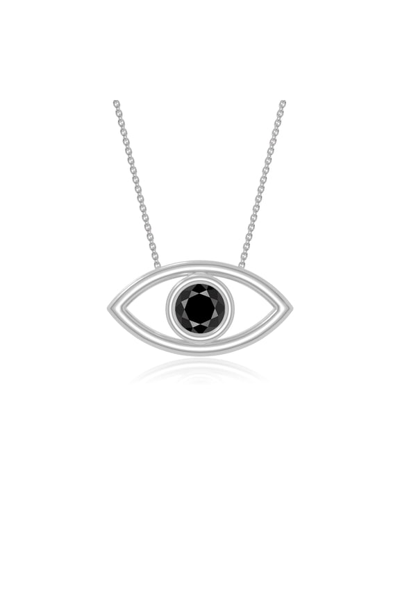 Natural Black Onyx Evil Eye Pendant Necklaces for Women in Sterling Silver, July Birthstone Jewelry Gifts for Her Birthday, Wedding Anniversary, Mothers Day, Christmas, Graduation, Valentines