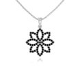 thumbnail image 1 of Natural Black Onyx Flower Design Pendant Necklaces for Women in Sterling Silver, July Birthstone Jewelry Gifts for Her Birthday, Wedding Anniversary, Mothers Day, Christmas, Graduation, Valentines, 1 of 7