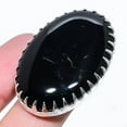 thumbnail image 1 of Natural Black Onyx Gemstone Handmade 925 Sterling Silver Ring Size 10, 1 of 2